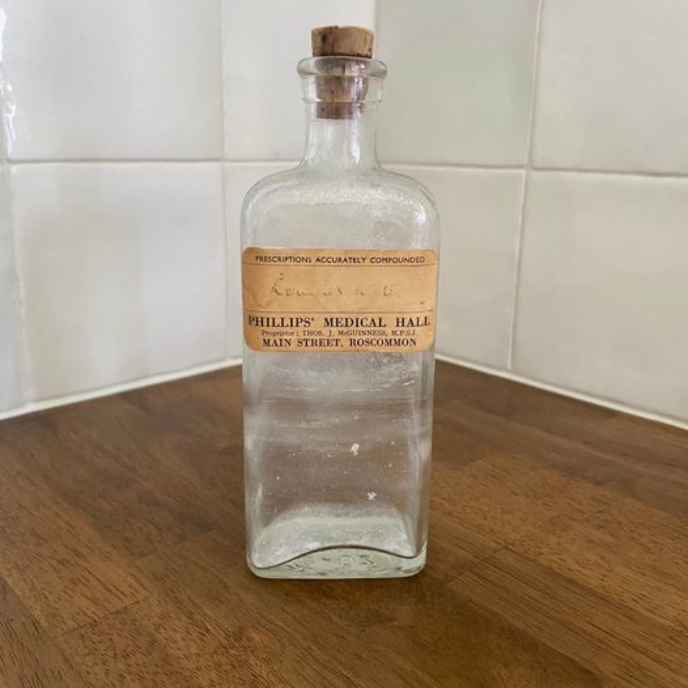 Vintage Glass Medicine Bottle